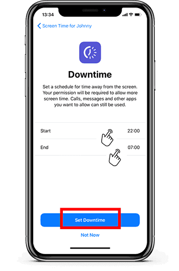 iphone downtime settings