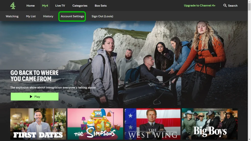Click Account Settings