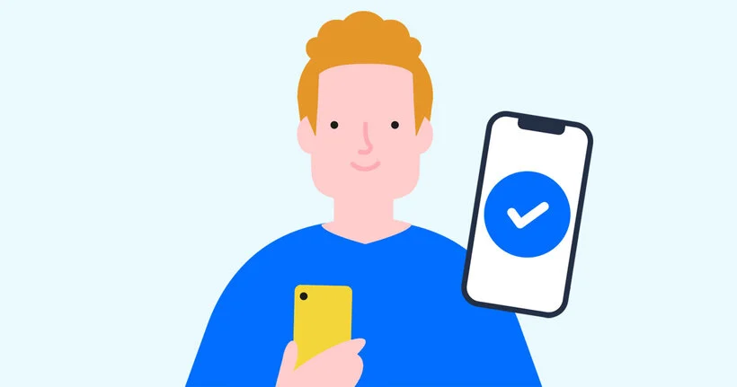 A dad with a smartphone icon.