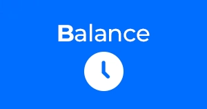 Text reads Balance with a clock underneath